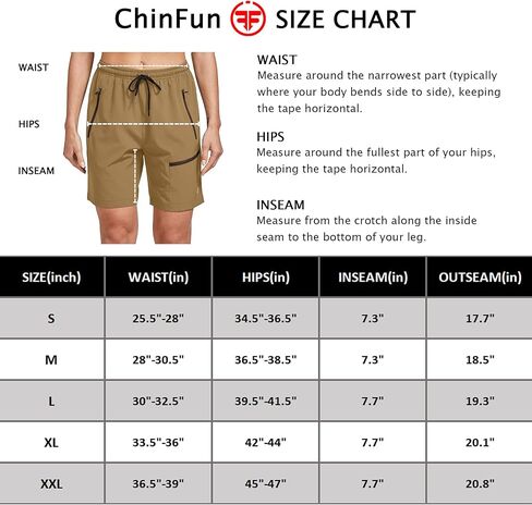 ChinFun Women's Stretch Cargo Shorts Lightweight Hiking Shorts Quick Dry Outdoor Shorts Water Resistant with 6 Pockets in Kuwait