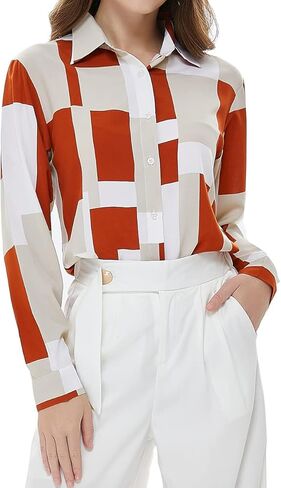 Beninos Women's Casual Blouses Long Sleeve Button Down Shirt in Saudi Arabia