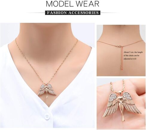 مجوهرات Imrsanl Cremation مع قلادة Angel Lady Charm Locket التذكارية من الرماد - قلادة جرة لأجنحة الرماد مجوهرات تذكارية للنساء والفتيات in Saudi Arabia
