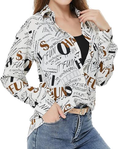 Beninos Women's Casual Blouses Long Sleeve Button Down Shirt in Saudi Arabia