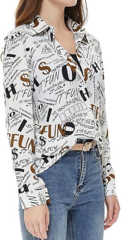Beninos Women's Casual Blouses Long Sleeve Button Down Shirt in Saudi Arabia