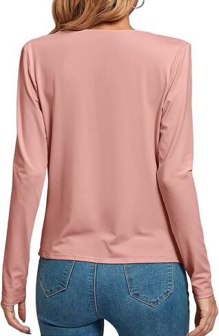 بلوزة نسائية فضفاضة ذات رقبة متدلية وأكمام طويلة من LYANER in Kuwait