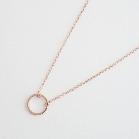 HONEYCAT Gold, Rose Gold, or Silver Mini Karma Open Circle Orbit Necklace | Minimalist, Delicate Jewelry in Saudi Arabia