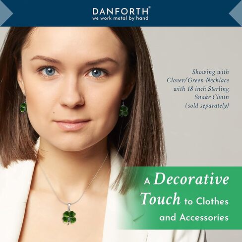 DANFORTH - أقراط قرصة/خضراء - 3/4 بوصة - أسلاك فولاذية جراحية - بيوتر - مصنوع يدويًا - صنع في الولايات المتحدة الأمريكية in Saudi Arabia