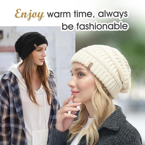 FURTALK Winter Hats for Women Slouchy Fleece Lined Hats Thick Knitted Cap in Saudi Arabia