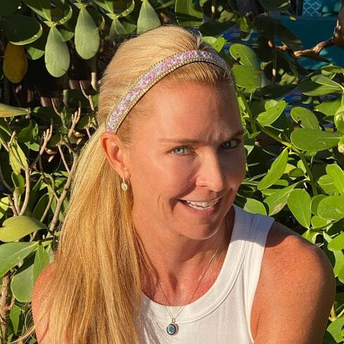 Sweaty Bands Womens Girls Headband - Non-Slip Velvet-Lined Sparkle Hairband - Bling Jewel Junkie Pink 7/8-Inch in Saudi Arabia