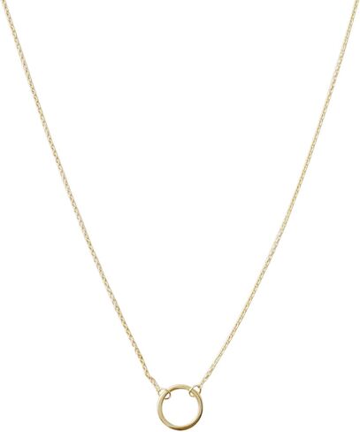 HONEYCAT Gold, Rose Gold, or Silver Mini Karma Open Circle Orbit Necklace | Minimalist, Delicate Jewelry in Saudi Arabia