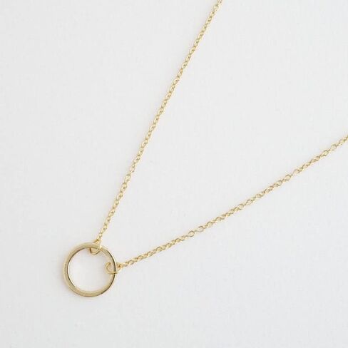 HONEYCAT Gold, Rose Gold, or Silver Mini Karma Open Circle Orbit Necklace | Minimalist, Delicate Jewelry in Saudi Arabia