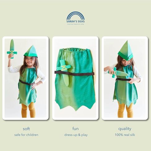 Sarah's Silks Green Tunic | Waldorf and Montessori Dress-ups for Imaginative Play in Kuwait