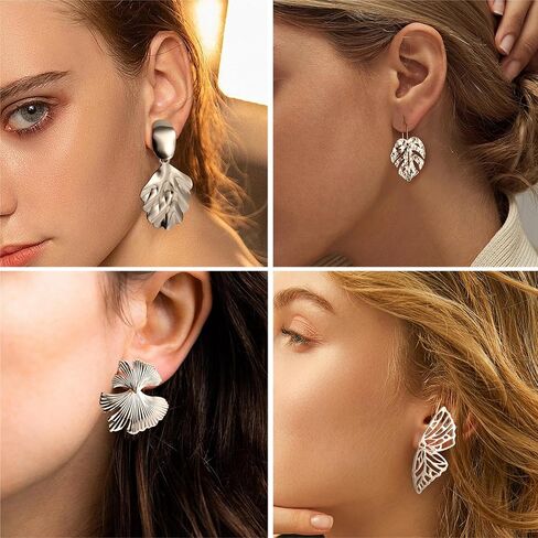 SAILIMUE 12/13 زوجًا من الأقراط الذهبية للنساء العصرية قطرة الذهب المتدلية الأقراط الهندسية الكبيرة المقطعة الملتوية بيان أقراط مبالغ فيها مجموعة مجوهرات in Kuwait