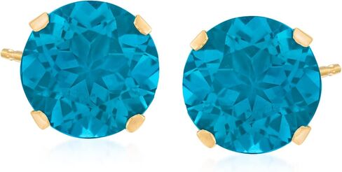 Ross-Simons 4.50 ct. t.w. London Blue Topaz Martini Stud Earrings in 14kt Yellow Gold in Saudi Arabia