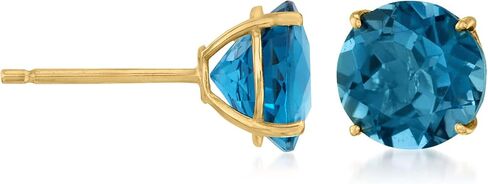 Ross-Simons 4.50 ct. t.w. London Blue Topaz Martini Stud Earrings in 14kt Yellow Gold in Saudi Arabia