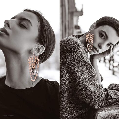Bohemian Boho Tassel Dangle Drop Earrings for Women – Lightweight Filigree Gypsy Coin Chandelier Disc Charm Hoops – included Gift Box in Saudi Arabia