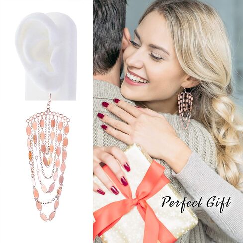 Bohemian Boho Tassel Dangle Drop Earrings for Women – Lightweight Filigree Gypsy Coin Chandelier Disc Charm Hoops – included Gift Box in Saudi Arabia