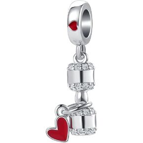 YQSLIN Love Sports Charm الدمبل للياقة البدنية والتمارين الرياضية، سحر خرز الحياة التنوب للسوار والقلادة in Kuwait