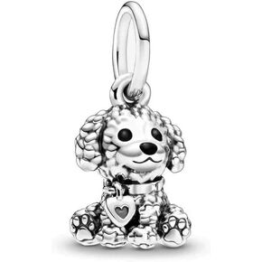 Poodle Puppy Dog Dangle Charm 925 Sterling Silver Pendant,Girl Jewelry Beads Gifts for Women Bracelet&Necklace A0044 in Saudi Arabia