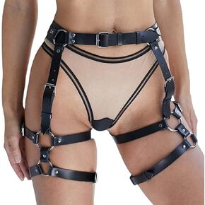 Bounzhi Punk Leg Body Chain أحزمة جلدية الخصر سلسلة Rock Rave مثير مجوهرات الجسم للبطن للنساء والفتيات in Kuwait