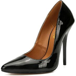 Enelauge Women's Stiletto Pointed Toe Slip On High Heel Zapatos Ladies Wedding Party Pumps Plus Size