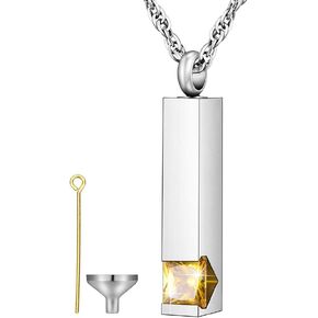 مجوهرات جثث كريستال Dletay للرماد جوهرة الميلاد التذكارية رماد قلادة مكعب قلادة الجرة للرماد in Kuwait