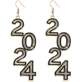 happy new year earrings 2023 alloy earrings for women new year eve drop dangle earrings