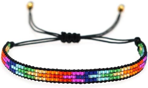 Agriajun Handmade Boho Seed Bead Friendship Strand Bracelets for Women Girls Charm Adjustable Couples String Rope Braided Bohemia Multicolor Beaded Bracelet Fashion Jewelry Gift in Saudi Arabia