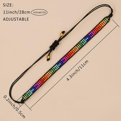 Agriajun Handmade Boho Seed Bead Friendship Strand Bracelets for Women Girls Charm Adjustable Couples String Rope Braided Bohemia Multicolor Beaded Bracelet Fashion Jewelry Gift in Saudi Arabia