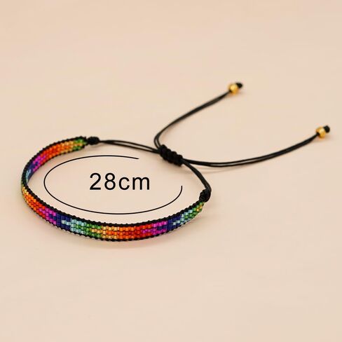 Agriajun Handmade Boho Seed Bead Friendship Strand Bracelets for Women Girls Charm Adjustable Couples String Rope Braided Bohemia Multicolor Beaded Bracelet Fashion Jewelry Gift in Saudi Arabia
