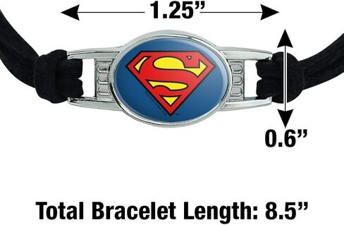 GRAPHICS & MORE Superman Classic S Shield Logo Novelty Suede Leather Metal Bracelet in Saudi Arabia