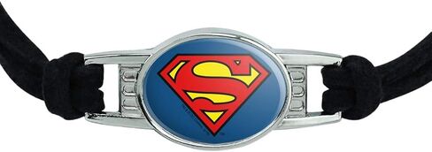 GRAPHICS & MORE Superman Classic S Shield Logo Novelty Suede Leather Metal Bracelet in Saudi Arabia