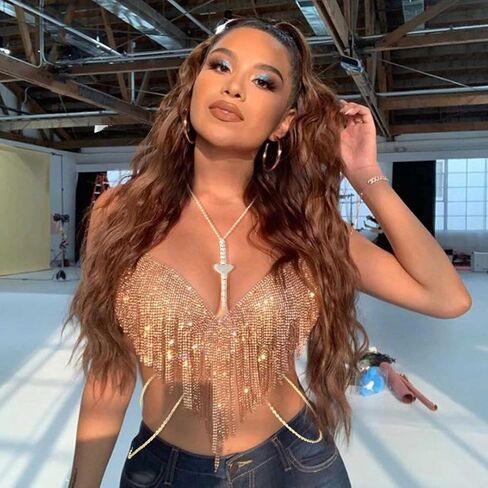 سلسلة الجسم المثيرة للعين من Blindery سلسلة كريستال على شكل قلب للبطن سباركلي الخصر مجوهرات للجسم سلاسل قلادة لامعة للنساء والفتيات (قلب، ذهبي) in Kuwait