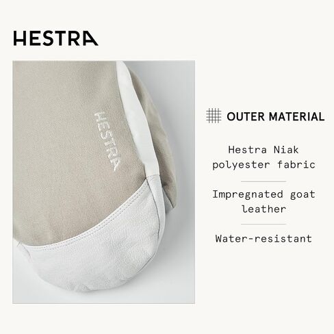 Hestra Unisex Powder Gauntlet Mitt, Windproof, Leather Everyday Winter Wear, Alpine Skiing Mitten for Men & Women in Saudi Arabia