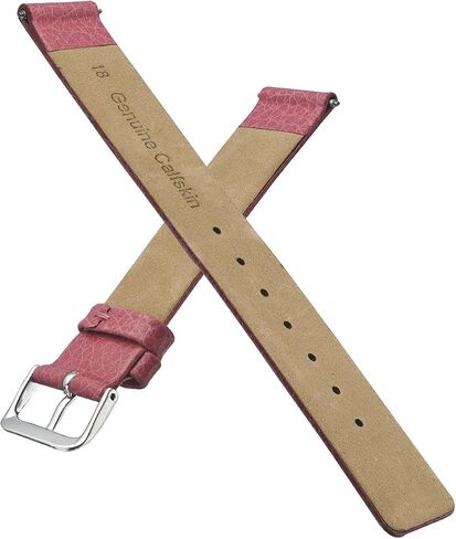 STUNNING SELECTION ALPINE Genuine leather watch band - Smooth flat leather watch strap 12mm, 14mm, 16mm, 18mm, 20mm - black, tan, burgundy, pink, blue, green, purple, yellow in Kuwait