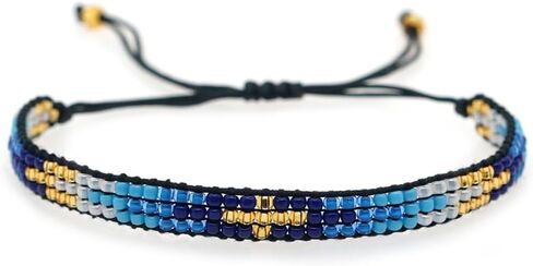 Agriajun Handmade Boho Seed Bead Friendship Strand Bracelets for Women Girls Charm Adjustable Couples String Rope Braided Bohemia Multicolor Beaded Bracelet Fashion Jewelry Gift in Saudi Arabia
