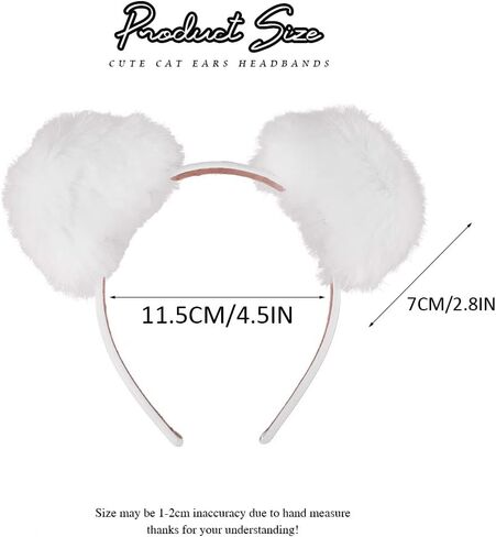 Catery Cat Ears Headbands Cute Ears Hair Hoop Plush Ear Masquerade Halloween Headpieces Women Party Costume Hair Accessory in Saudi Arabia