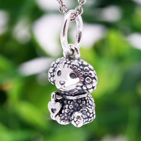 Poodle Puppy Dog Dangle Charm 925 Sterling Silver Pendant,Girl Jewelry Beads Gifts for Women Bracelet&Necklace A0044 in Saudi Arabia