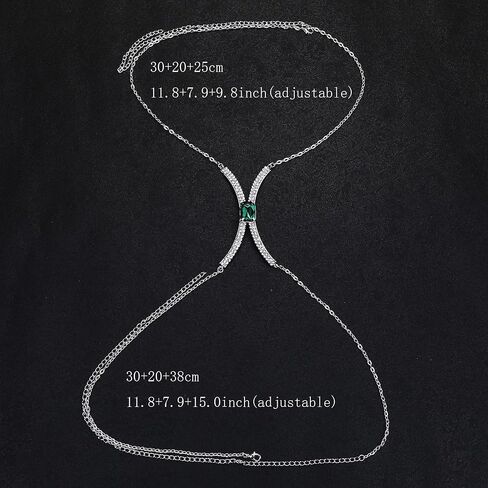 FIASASO 2 قطعة حجر الراين سلاسل الجسم للنساء مثير بيكيني ملهى ليلي سلاسل الجسم سلاسل الصدرية سلاسل الجسم البطن الخصر سلسلة البطن مجوهرات الجسم للنساء in Kuwait
