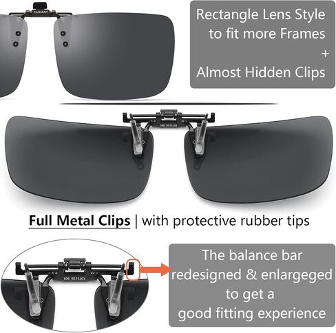 CAXMAN Polarized Clip On Sunglasses Over Prescription Glasses for Men Women UV Protection in Saudi Arabia