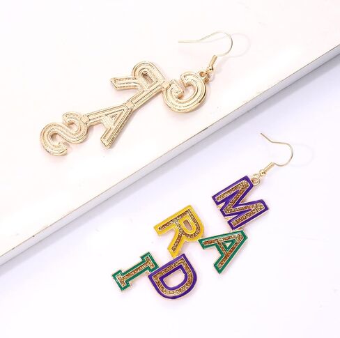 happy new year earrings 2023 alloy earrings for women new year eve drop dangle earrings in Kuwait