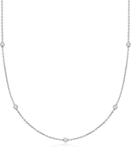 Ross-Simons 0.33 ct. t.w. Lab-Grown Diamond Station Necklace in Sterling Silver. 16 inches in Saudi Arabia