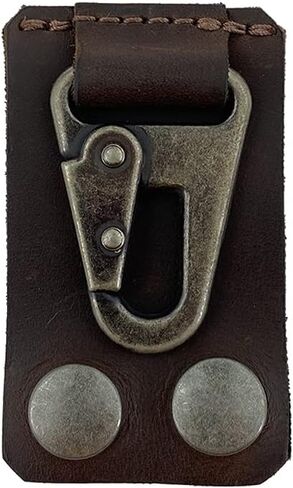 Hide & Drink Thick Leather Belt Clip Key Chain Holder Hook Handmade Bourbon Brown in Saudi Arabia