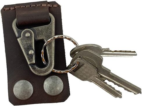 Hide & Drink Thick Leather Belt Clip Key Chain Holder Hook Handmade Bourbon Brown in Saudi Arabia