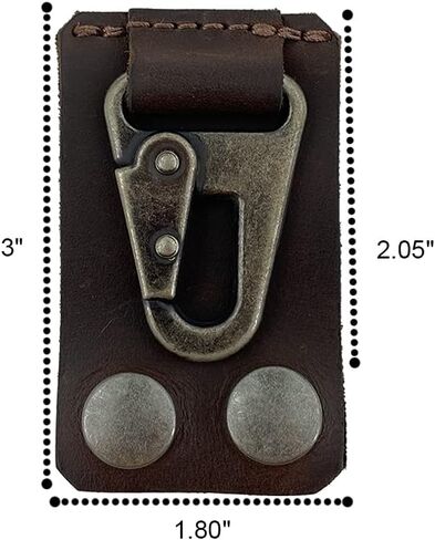 Hide & Drink Thick Leather Belt Clip Key Chain Holder Hook Handmade Bourbon Brown in Saudi Arabia