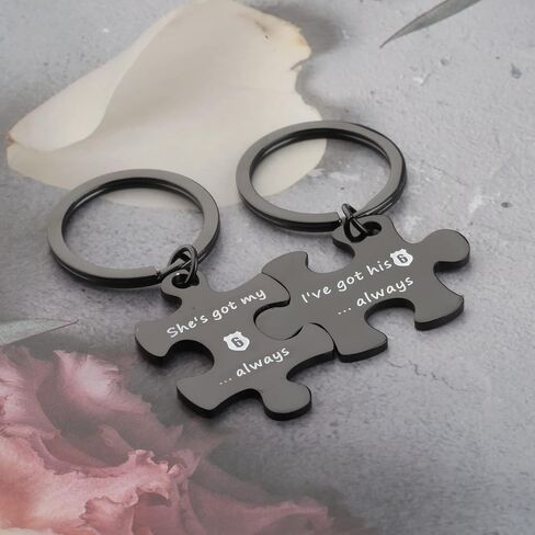 MYOSPARK Police Couple Puzzle Keychain Gift I've Got His 6 Police Officer Keychain Deployment Jewelry Gift in Saudi Arabia