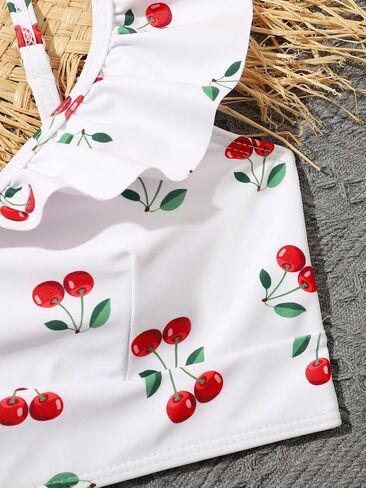 OYOANGLE Girl's 2 Pieces Bikini Swimsuit Set Graphic Print Spaghetti Strap Bikini Sets Summer Bathing Suit in Saudi Arabia