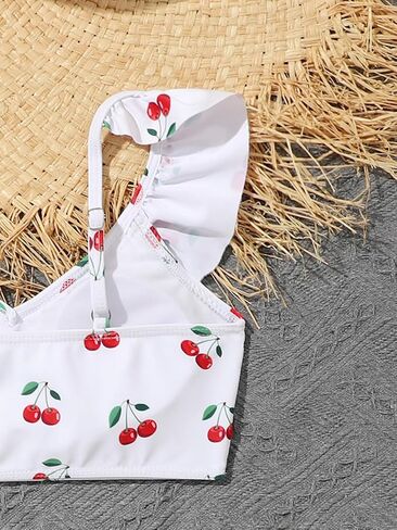 OYOANGLE Girl's 2 Pieces Bikini Swimsuit Set Graphic Print Spaghetti Strap Bikini Sets Summer Bathing Suit in Saudi Arabia