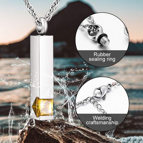 مجوهرات جثث كريستال Dletay للرماد جوهرة الميلاد التذكارية رماد قلادة مكعب قلادة الجرة للرماد in Kuwait