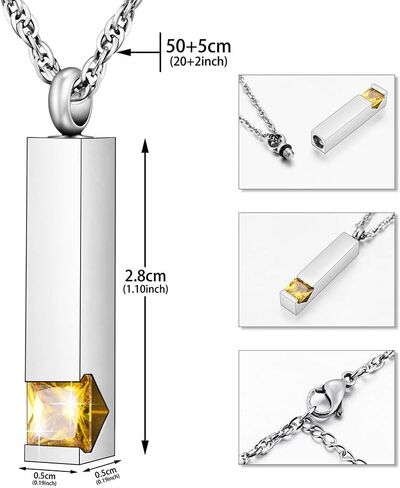 مجوهرات جثث كريستال Dletay للرماد جوهرة الميلاد التذكارية رماد قلادة مكعب قلادة الجرة للرماد in Kuwait