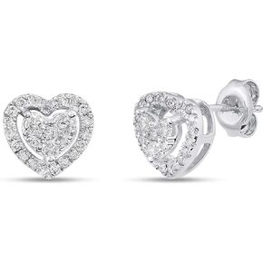 14K Gold Diamond Earrings for Women (H-I Color, I1-I2 Clarity) by Belantina - Choice of Style