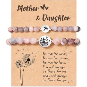 اساور هدايا للام والابنة من اسكرين، مجموعة اساور بدلاية على شكل الهندباء لمقاسين قابلين للتعديل، هدية عيد الميلاد والكريسماس in Kuwait