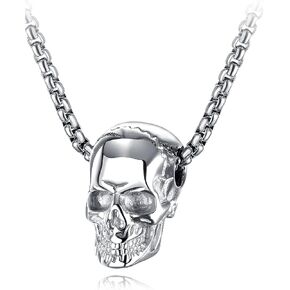 GOLEDU الجمجمة التيتانيوم الصلب قلادة الشارع أزياء الرجال قلادة الشرير الصخرة الصبي الجمجمة قلادة الفولاذ المقاوم للصدأ الملحقات in Kuwait